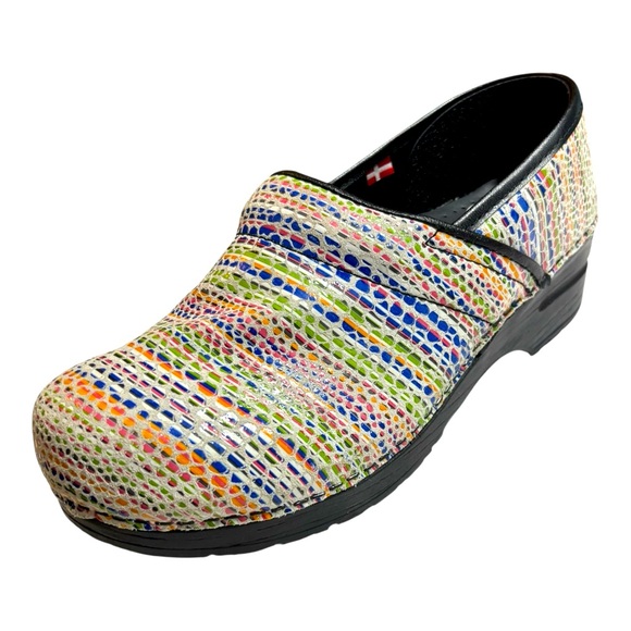 Sanita Multicolor Leather Clogs Size 40 Women’s Size 9.5 / 10 - Picture 1 of 14